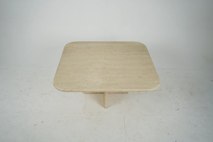 Italienischer Couchtisch aus Travertin Vintage 80er Mid-Century