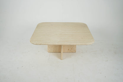 Italienischer Couchtisch aus Travertin Vintage 80er Mid-Century