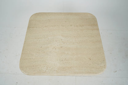 Italienischer Couchtisch aus Travertin Vintage 80er Mid-Century
