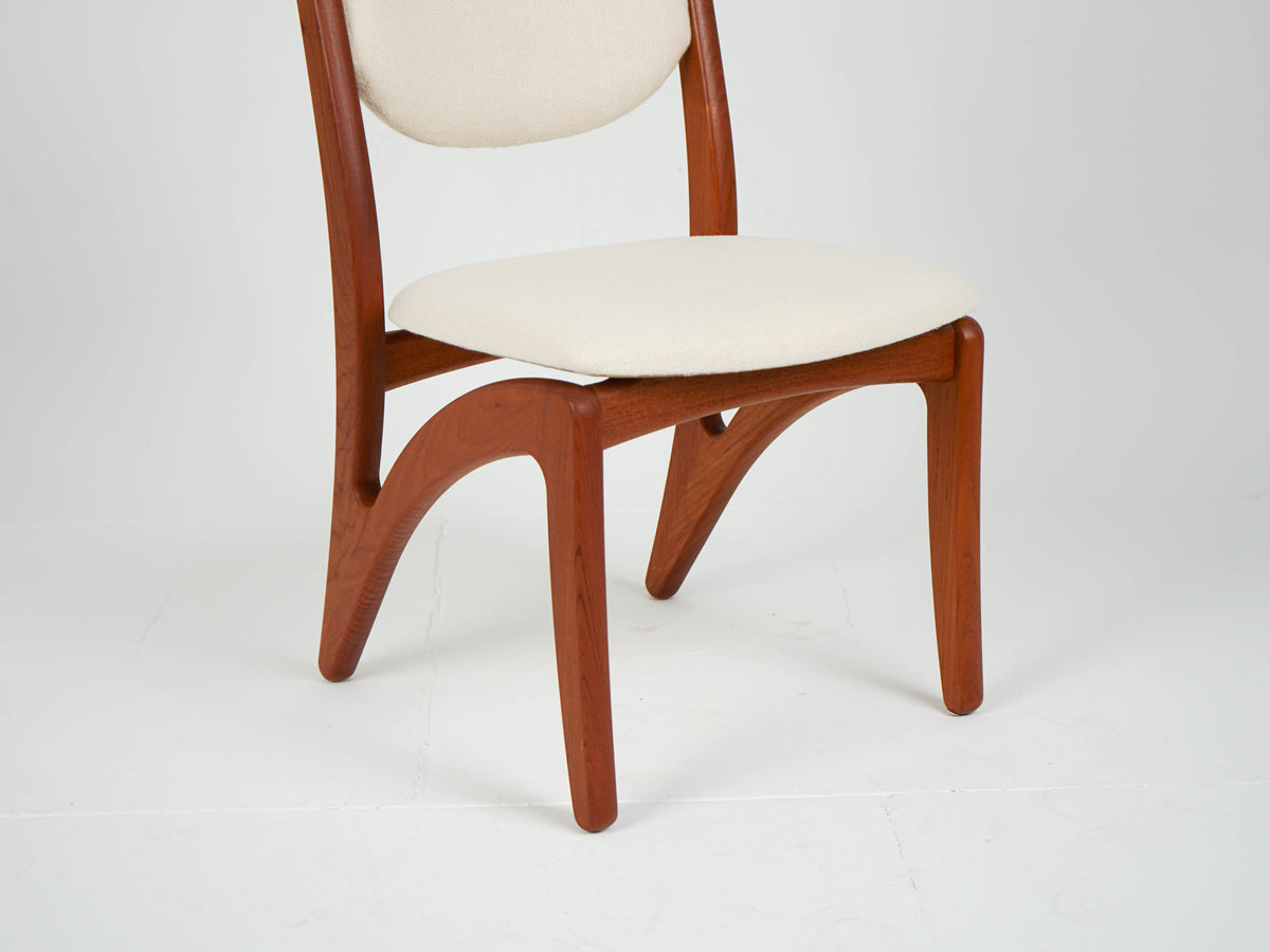 1v3 Esszimmerstuhl Vintage Teak Stuhl Beige