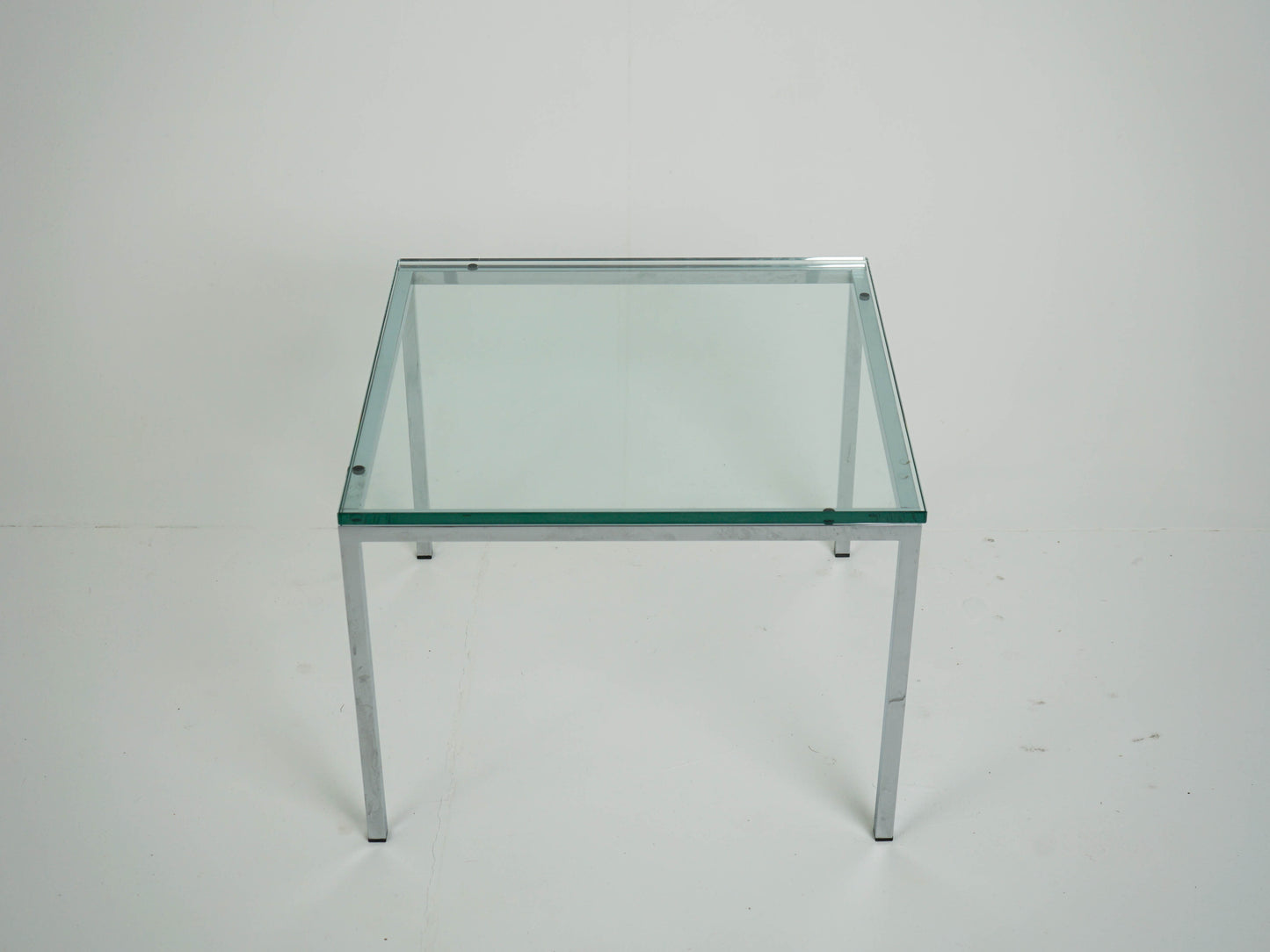 Vintage Chrome Glas Couchtisch Florence Knoll Low Coffee Table