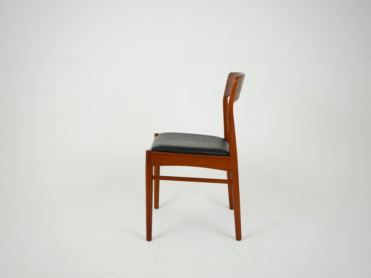 SET 6x Teak Leder Stuhl Vintage Henning Kjærnulf Mid Century