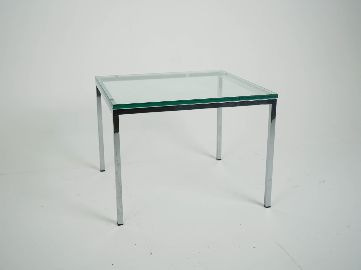 Vintage Chrome Glas Couchtisch Florence Knoll Low Coffee Table