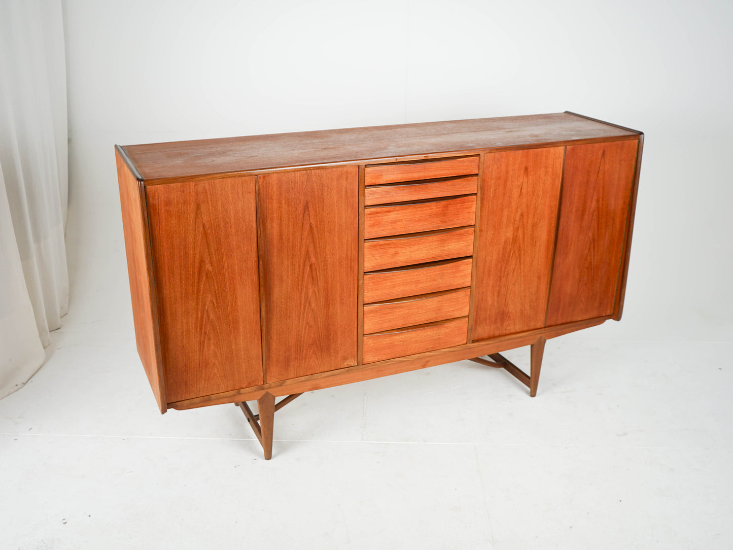 Teak Highboard Schrank Vintage 60er Mid Century Dänisch