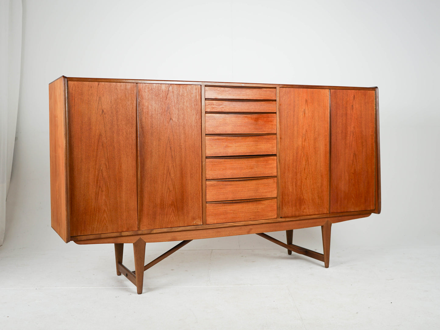 Teak Highboard Schrank Vintage 60er Mid Century Dänisch