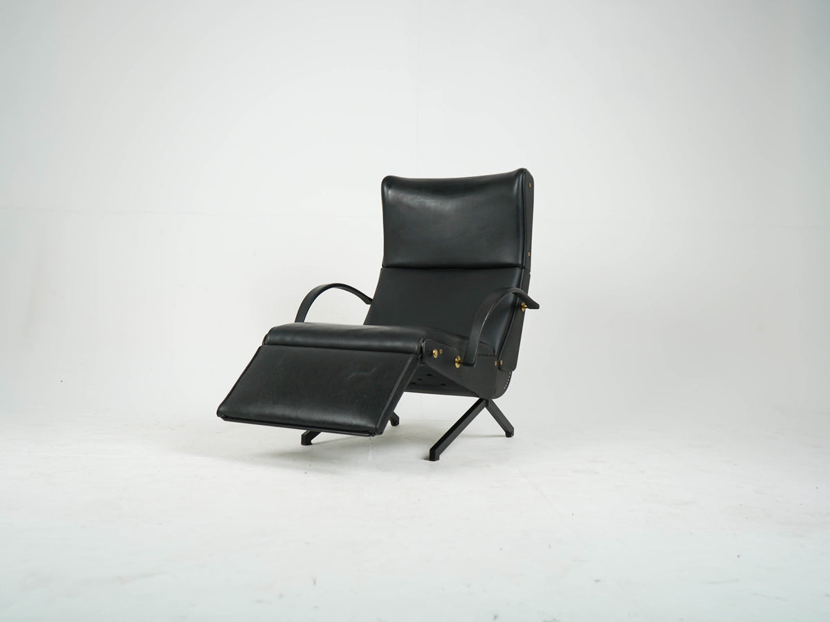 Osvaldo Borsani P40 Tecno Relaxsessel Vintage Leder