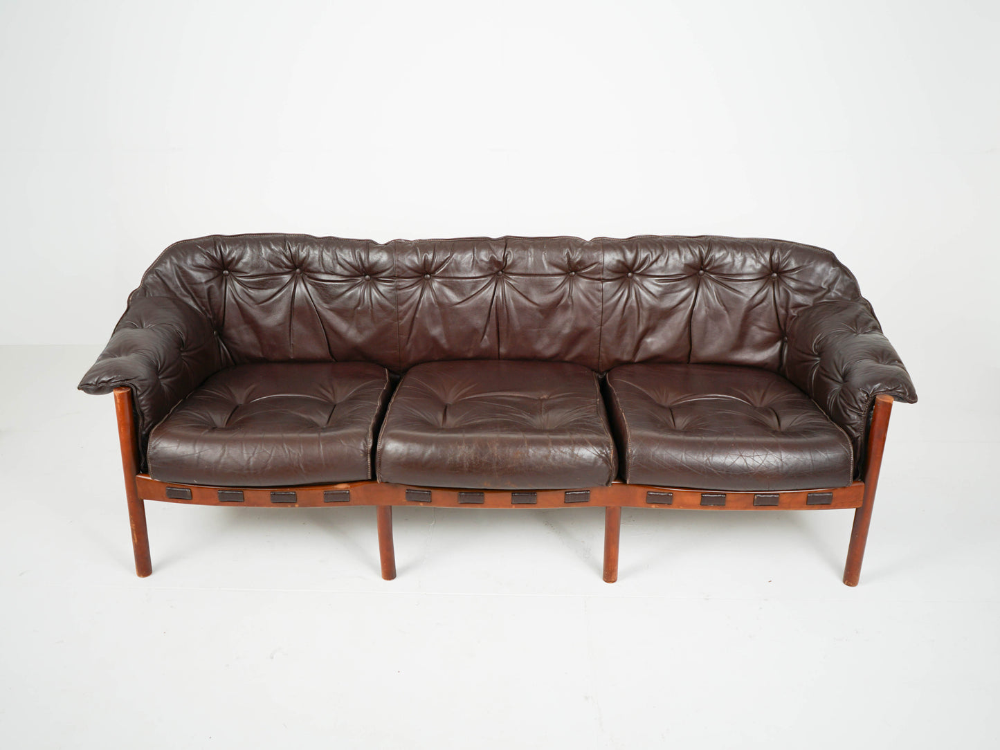 Vintage Leder Sofa von Arne Norell Sofa für Coja