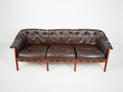 Vintage Leder Sofa von Arne Norell Sofa für Coja