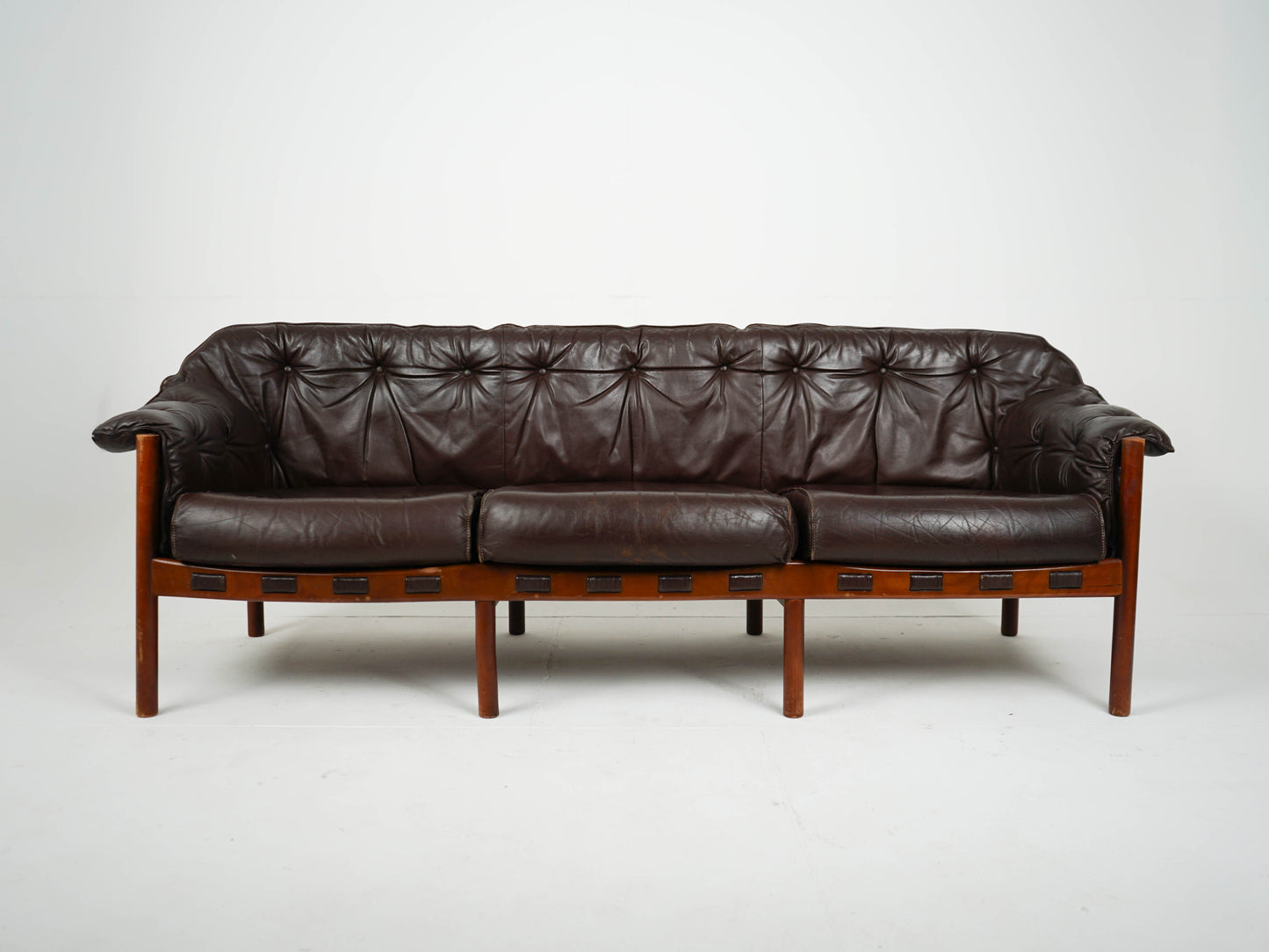 Vintage Leder Sofa von Arne Norell Sofa für Coja