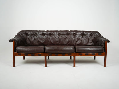 Vintage Leder Sofa von Arne Norell Sofa für Coja