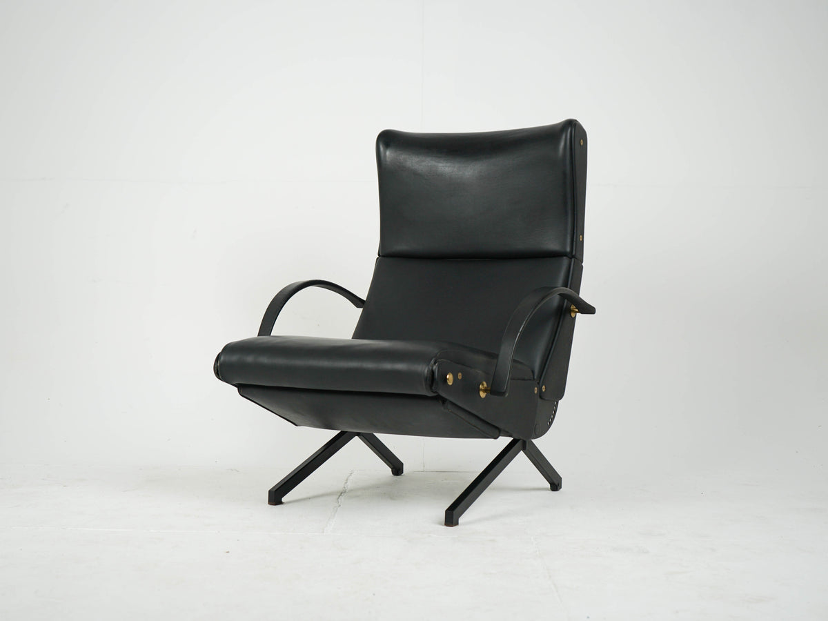 Osvaldo Borsani P40 Tecno Relaxsessel Vintage Leder