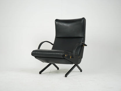 Osvaldo Borsani P40 Tecno Relaxsessel Vintage Leder