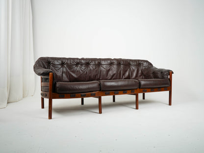 Vintage Leder Sofa von Arne Norell Sofa für Coja