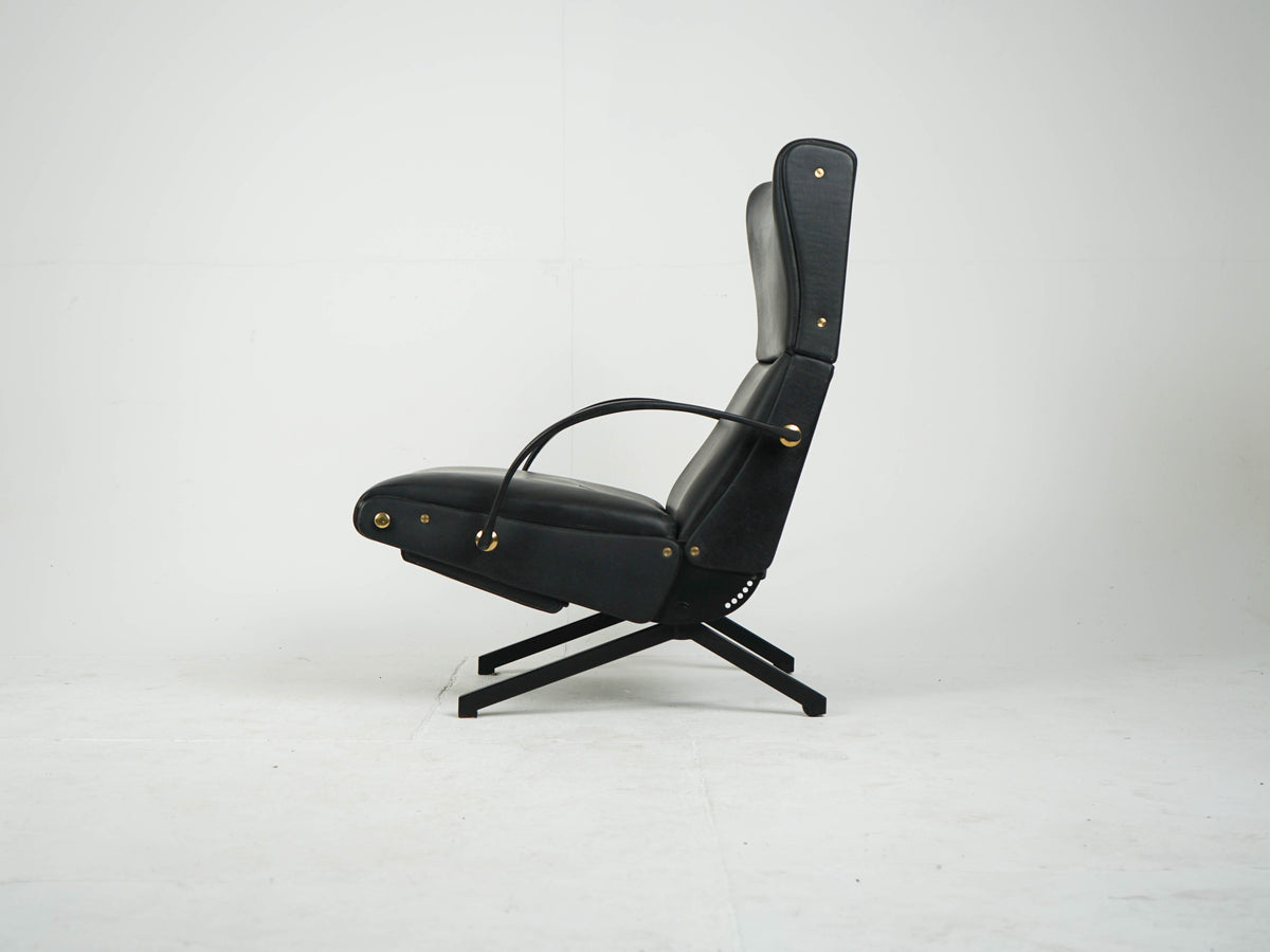 Osvaldo Borsani P40 Tecno Relaxsessel Vintage Leder