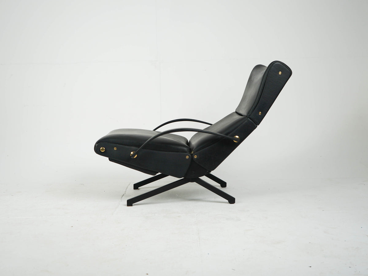 Osvaldo Borsani P40 Tecno Relaxsessel Vintage Leder