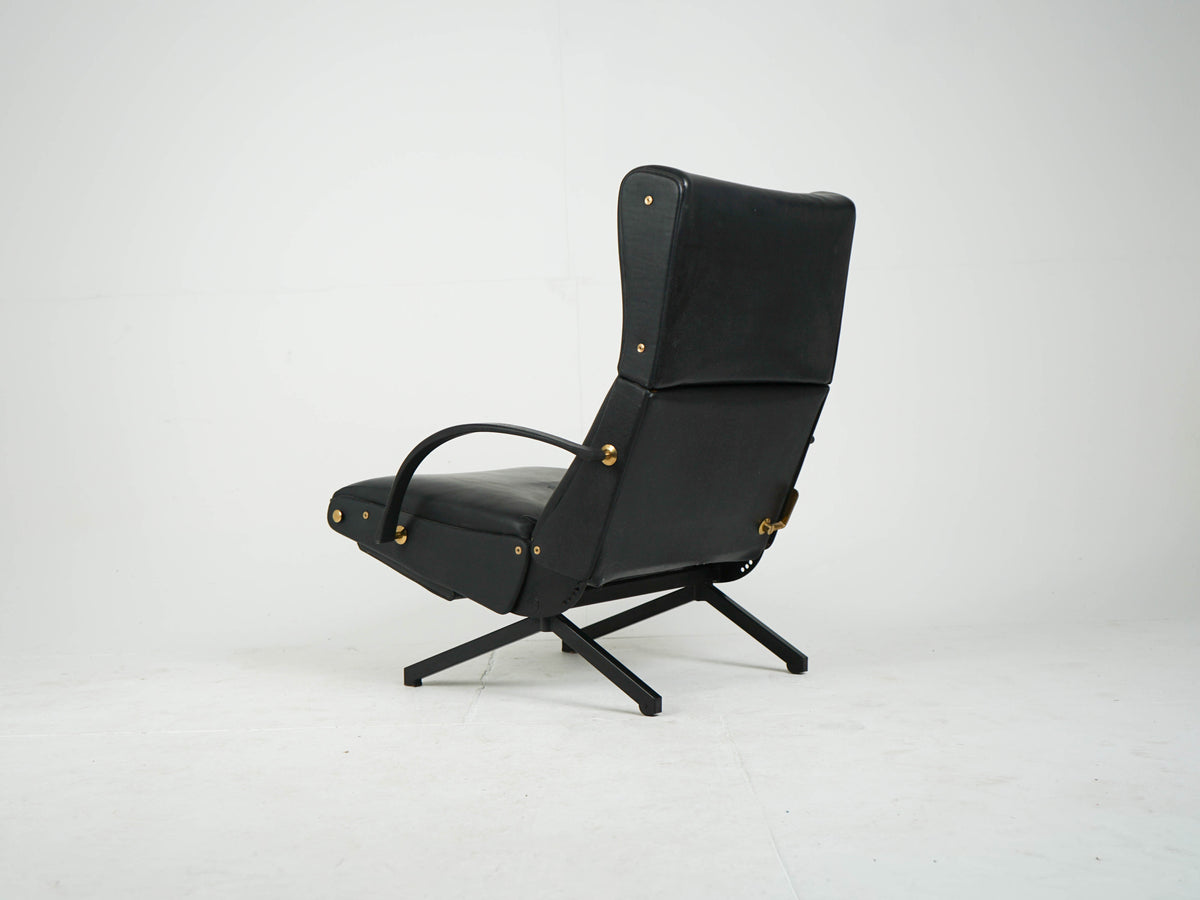 Osvaldo Borsani P40 Tecno Relaxsessel Vintage Leder