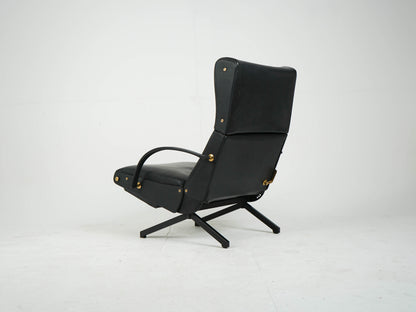 Osvaldo Borsani P40 Tecno Relaxsessel Vintage Leder
