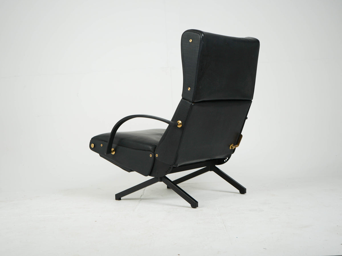 Osvaldo Borsani P40 Tecno Relaxsessel Vintage Leder