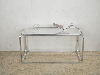 Vintage Chrome Glas Tisch Couchtisch Beistelltisch