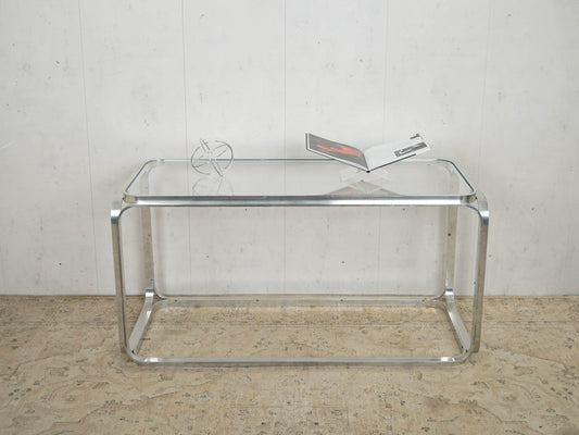 Vintage Chrome Glas Tisch Couchtisch Beistelltisch