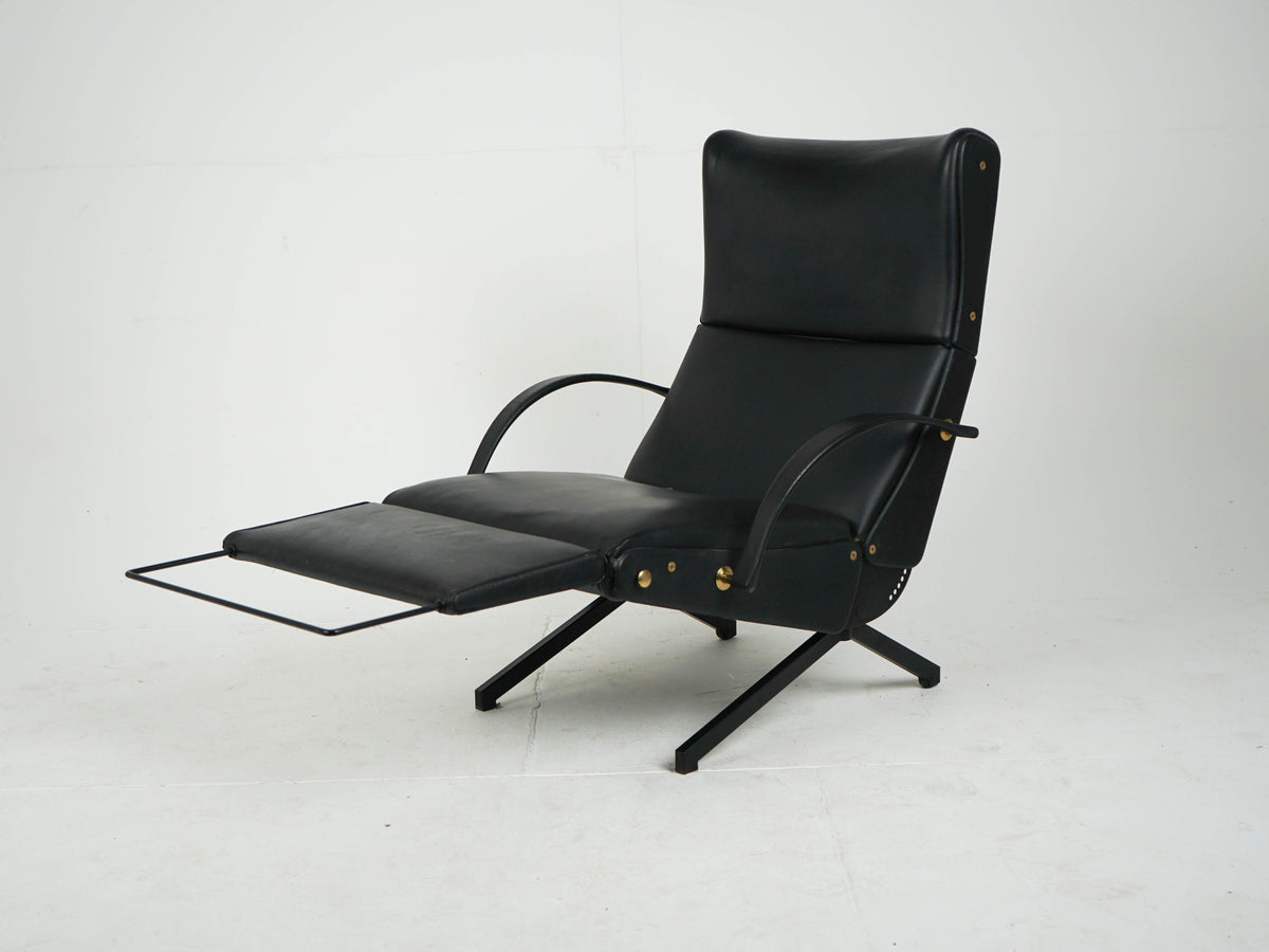 Osvaldo Borsani P40 Tecno Relaxsessel Vintage Leder