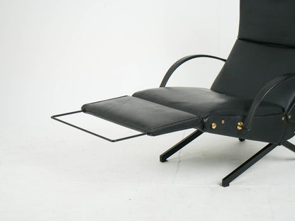 Osvaldo Borsani P40 Tecno Relaxsessel Vintage Leder