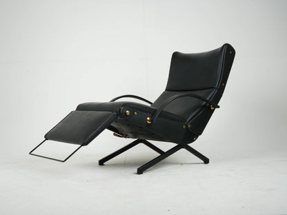 Osvaldo Borsani P40 Tecno Relaxsessel Vintage Leder