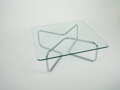 Vintage Chrome Glas Couchtisch Space Age