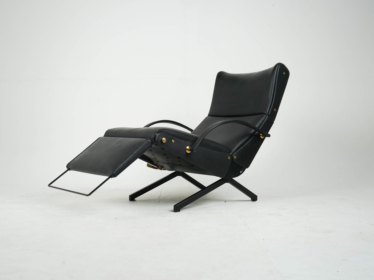 Osvaldo Borsani P40 Tecno Relaxsessel Vintage Leder