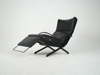 Osvaldo Borsani P40 Tecno Relaxsessel Vintage Leder