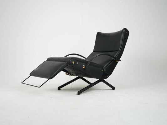Osvaldo Borsani P40 Tecno Relaxsessel Vintage Leder