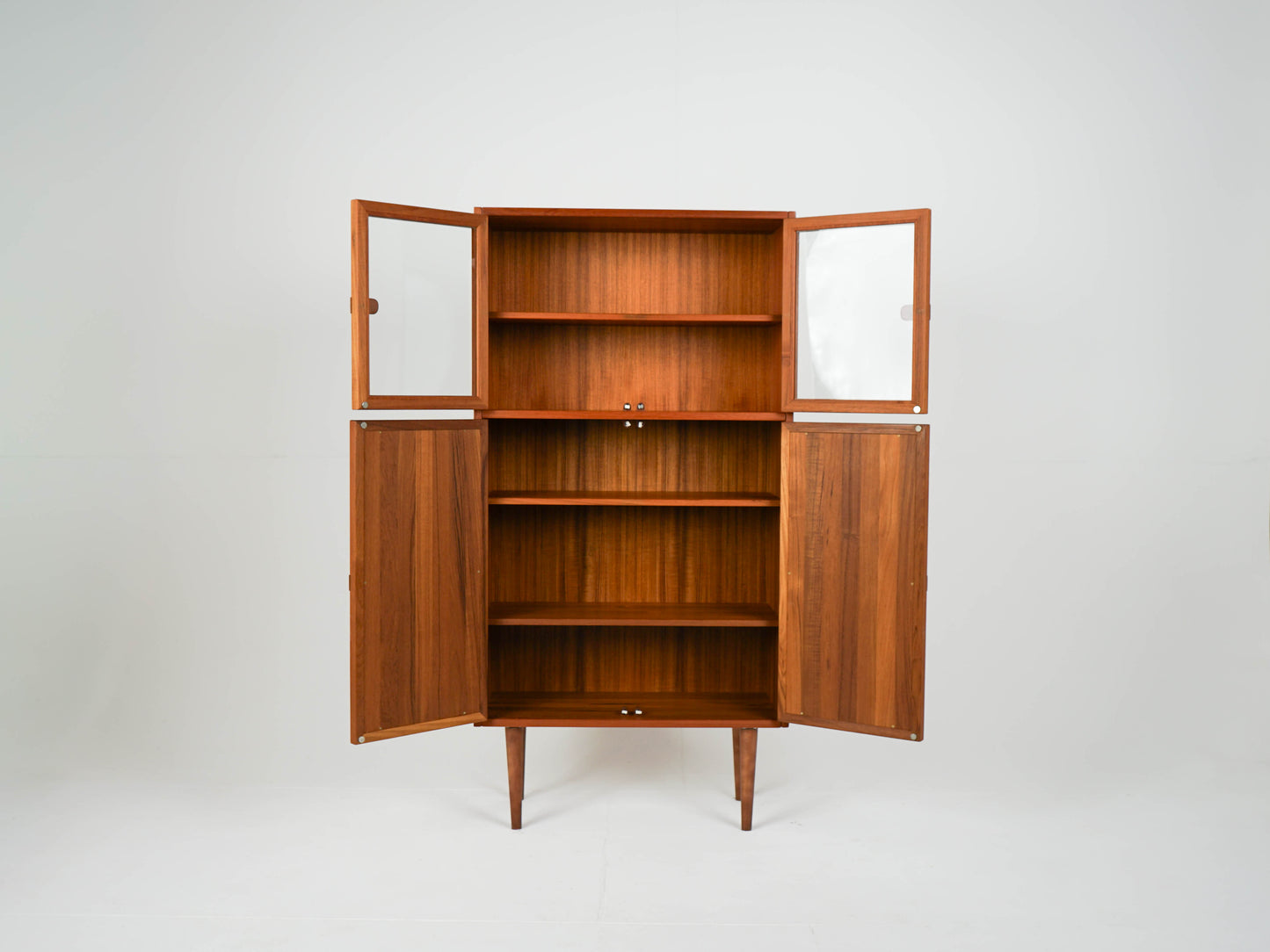 Teak Vitrine Highboard Schrank Vintage 60er Mid Century Dänisch