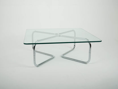 Vintage Chrome Glas Couchtisch Space Age