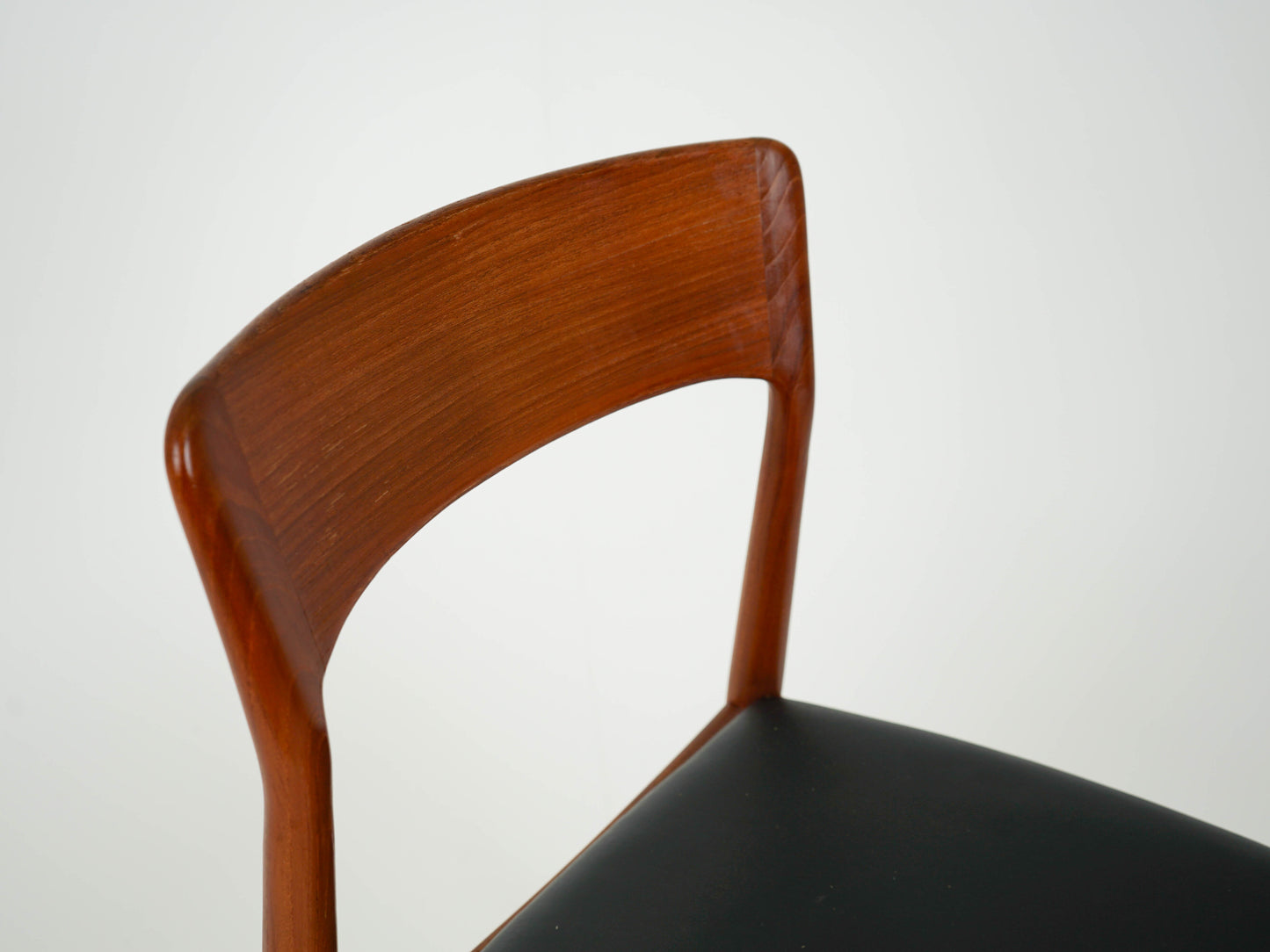 SET 6x Teak Leder Stuhl Vintage Henning Kjærnulf Mid Century