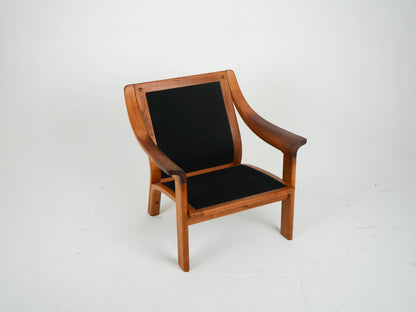 Vintage Teak Sessel Loungechair Beige Danish Mid Century
