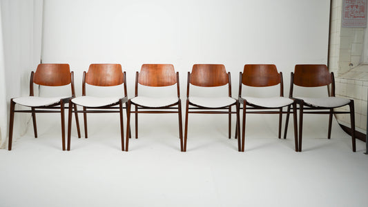 SET 6x Teak Stuhl Esszimmerstuhl Neubezug Vintage 60er Mid Century