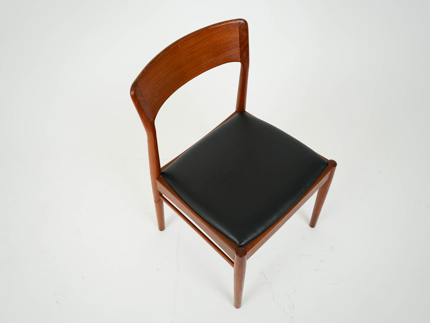 SET 6x Teak Leder Stuhl Vintage Henning Kjærnulf Mid Century