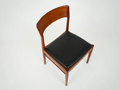 SET 6x Teak Leder Stuhl Vintage Henning Kjærnulf Mid Century