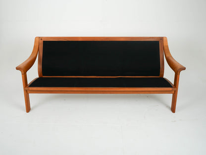 Vintage Teak Sofa Couch Beige Mid Century