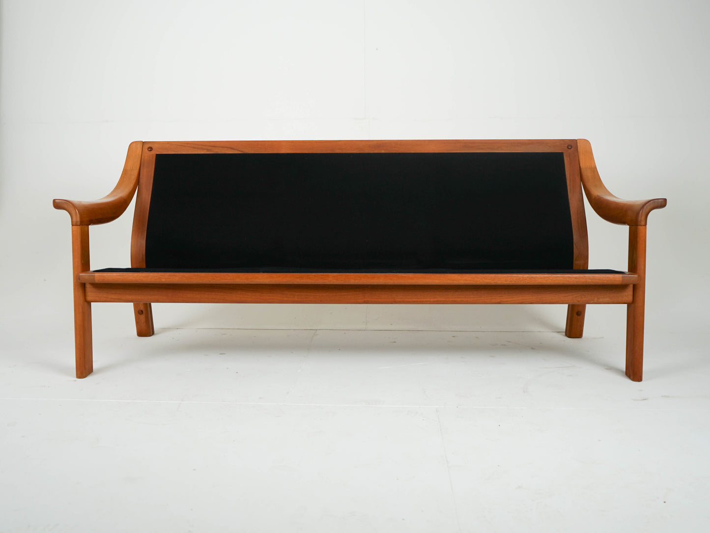 Vintage Teak Sofa Couch Beige Mid Century