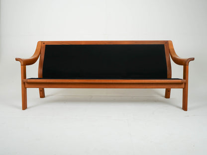 Vintage Teak Sofa Couch Beige Mid Century