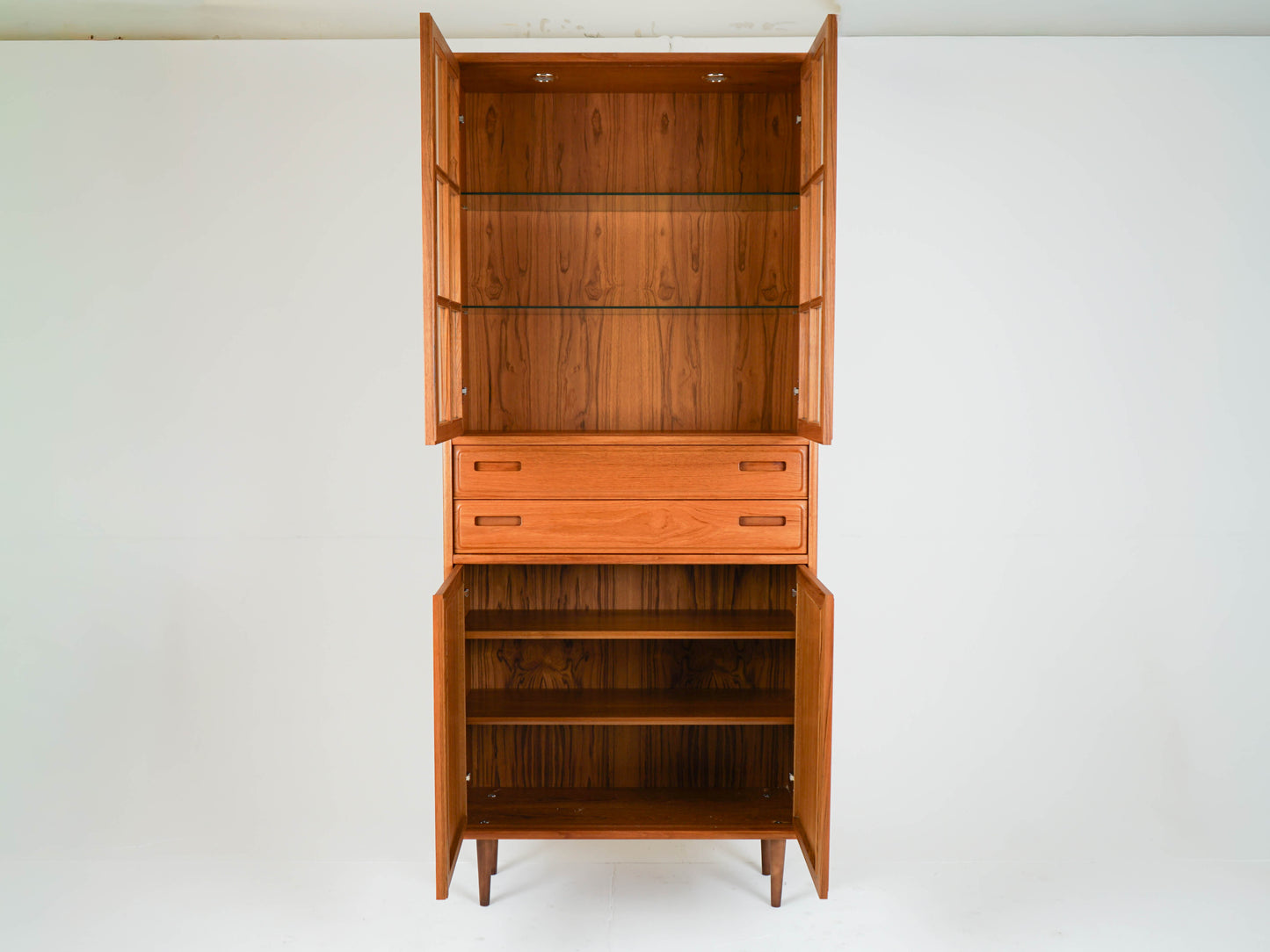 Teak Schrank Kleiderschrank Vitrine Dänisch Vintage Mid Century