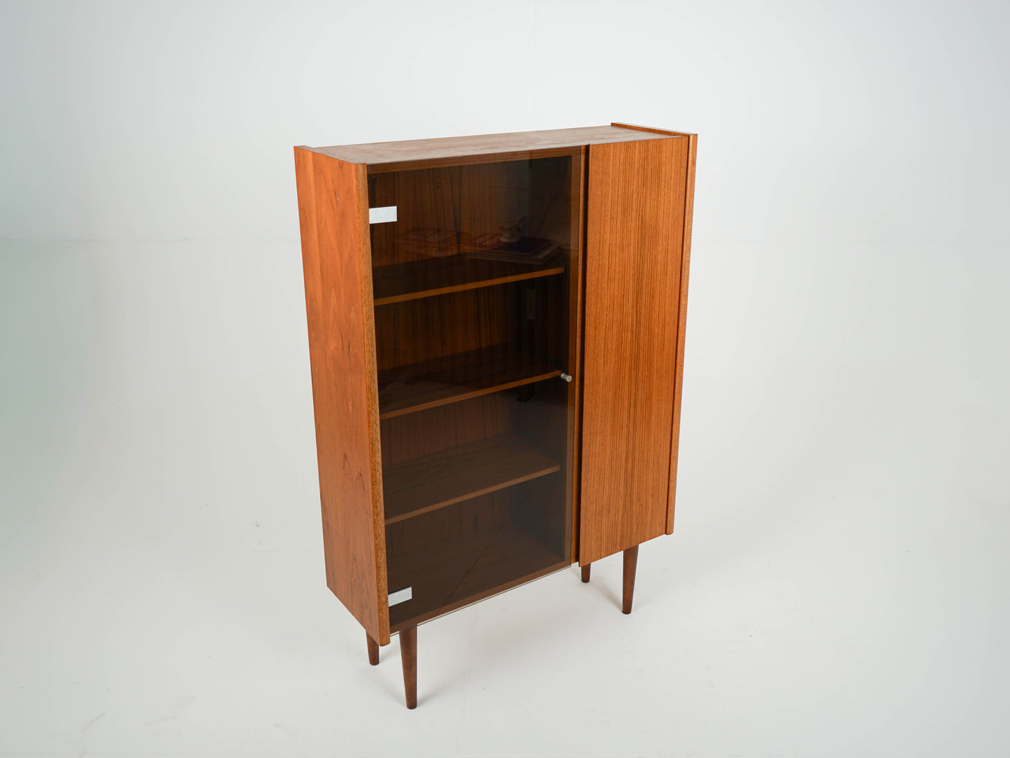 Vintage Teak Vitrine Schrank Vintage Mid Century Danish