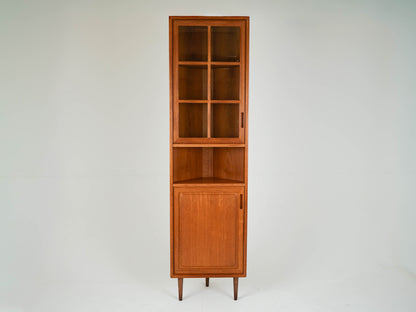 Teak Schrank Eckschrank Vitrine Dänisch Vintage Mid Century