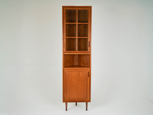 Teak Schrank Eckschrank Vitrine Dänisch Vintage Mid Century