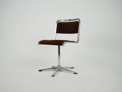 1v2 Chrome Stuhl Esszimmerstuhl EKA Mid Century Retro