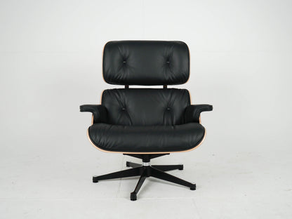 Eames Lounge Chair & Ottoman Neuwertig Nero Leder