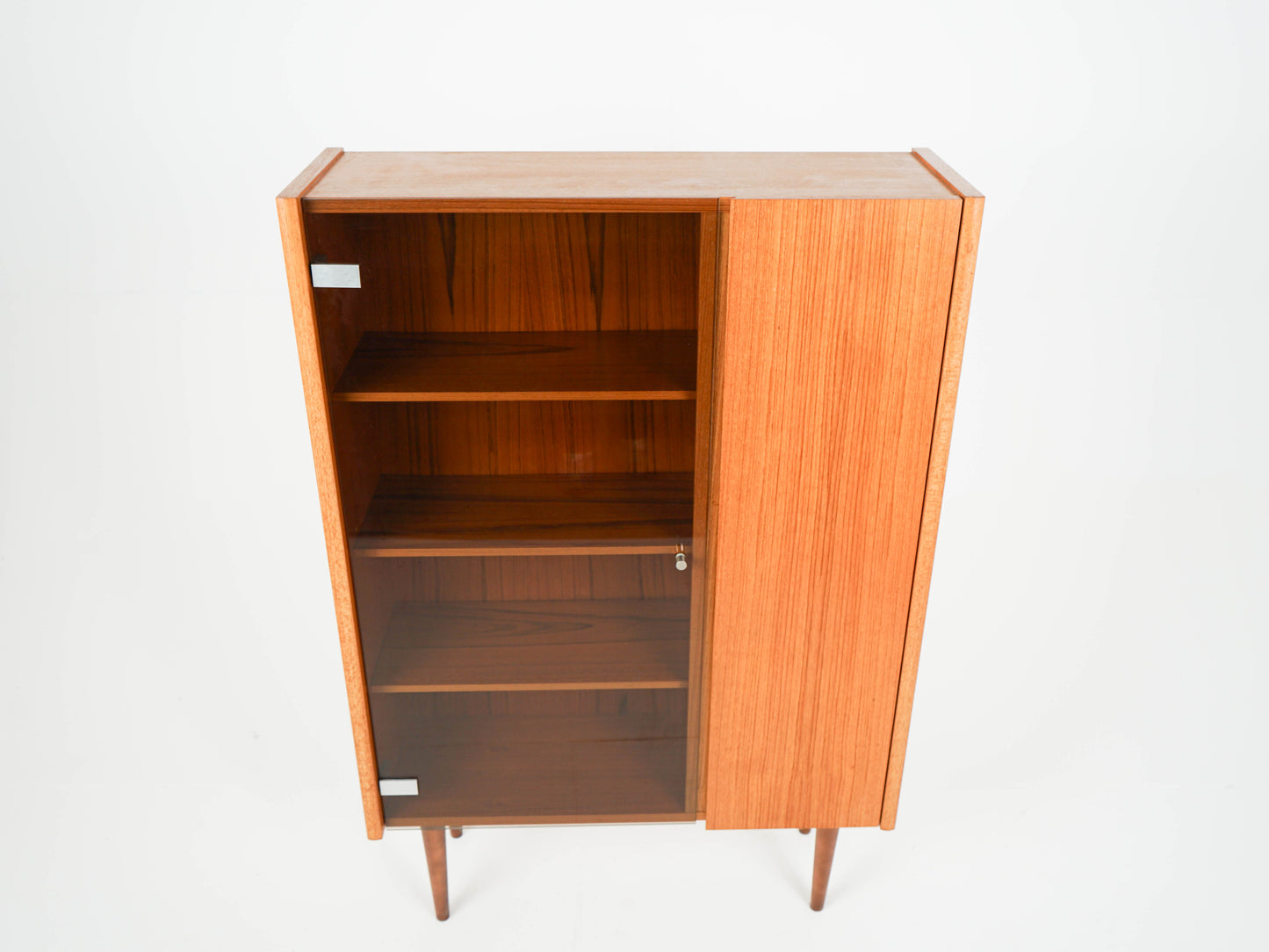 Vintage Teak Vitrine Schrank Vintage Mid Century Danish
