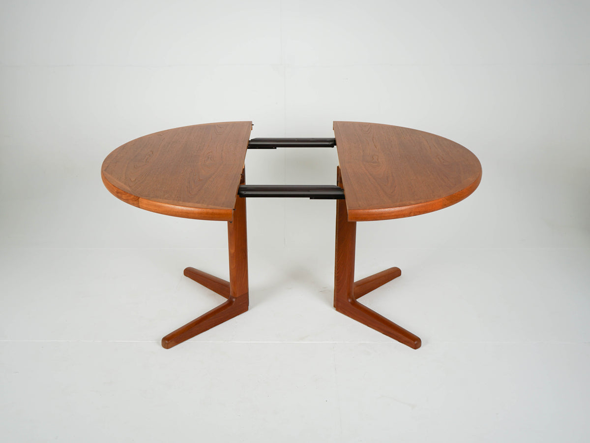 Vintage Teak Esstisch Rund Ausziehtisch Mid Century