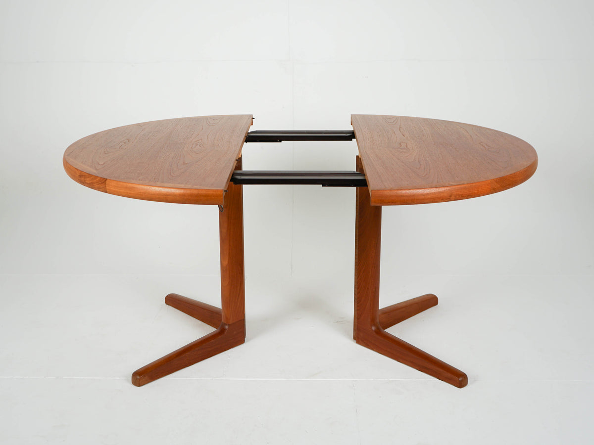 Vintage Teak Esstisch Rund Ausziehtisch Mid Century